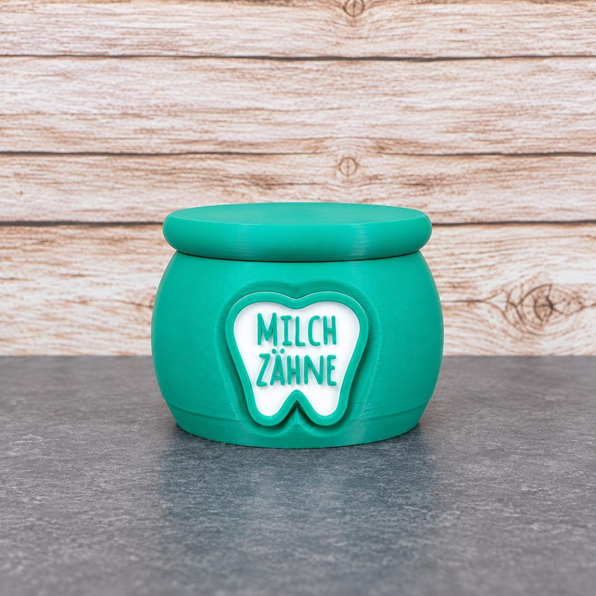 Grüne Zahndose für Milchzähne zur Aufbewahrung für Kinder und als schönes Zahnfee Geschenk