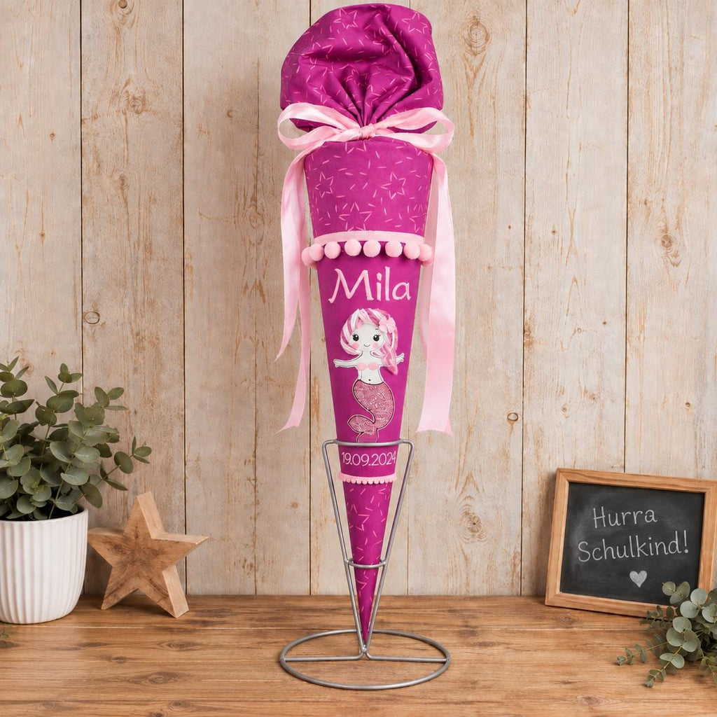Schultüte passend zum Step by Step Pretty Unicorn Nuala, Meerjungfrau Schultüte personalisiert, Stoff Zuckertüte Mädchen, Einschulung
