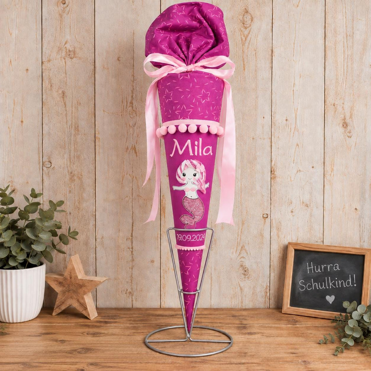 Schultüte passend zum Step by Step Pretty Unicorn Nuala, Meerjungfrau Schultüte personalisiert, Stoff Zuckertüte Mädchen, Einschulung