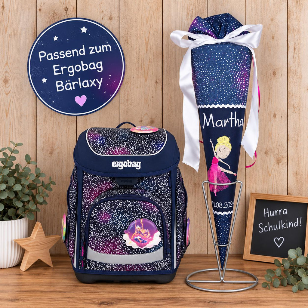 Personalisierte Schultüte passend zum Ergobag Bärlaxy, Ballerina Schultüte für Mädchen zur Einschulung