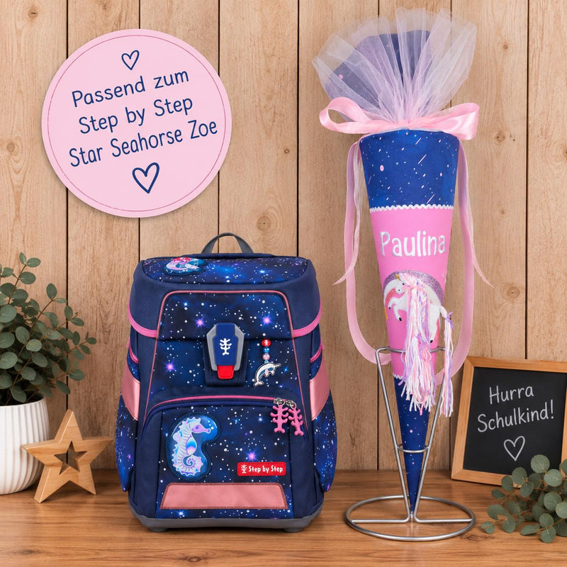 Einhorn Schultüte personalisiert passend zum Step by Step Star Seahorse Zoe, Schultüte Mädchen zur Einschulung