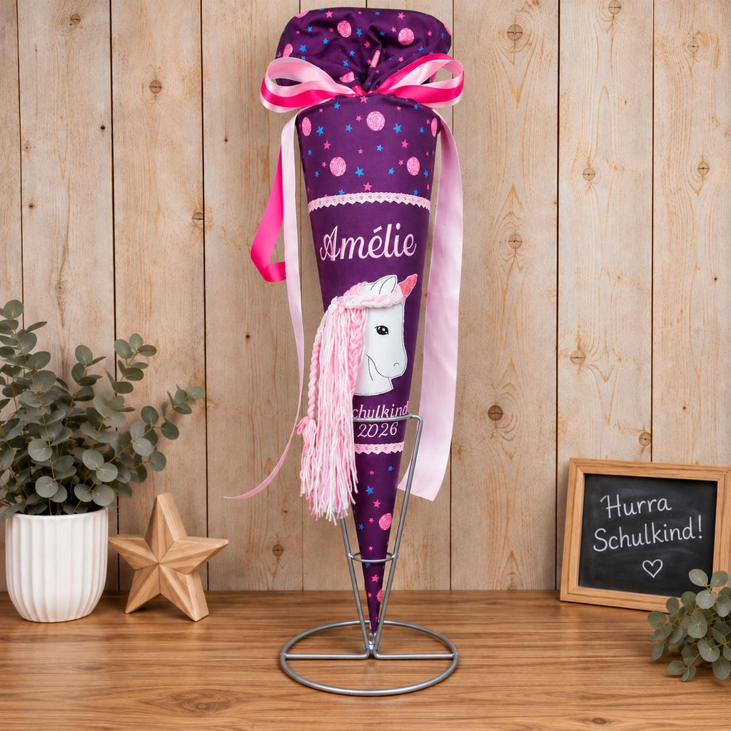 Schultüte Einhorn passend zum Step by Step Dreamy Unicorn Nuala, personalisierte Zuckertüte mit Name zur Einschulung