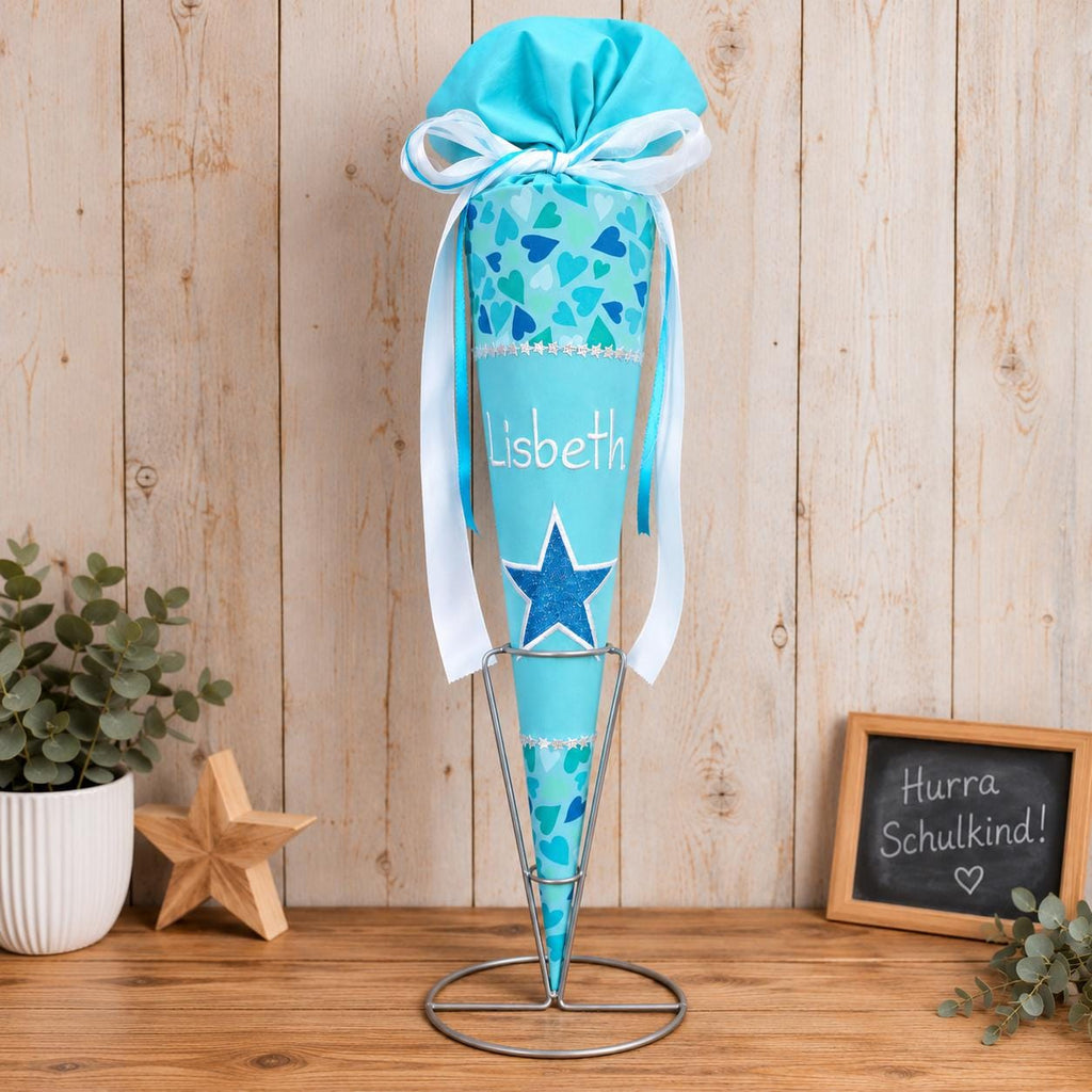 Schultüte passend zum Ergobag ReitBärtraum, Star Schultüte personalisiert, Stoff Zuckertüte Mädchen, Einschulung