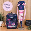 Schultüte passend zum Ergobag Bärlaxy, Pferde Schultüte personalisiert, Stoff Zuckertüte Mädchen, Schultüte mit Namen