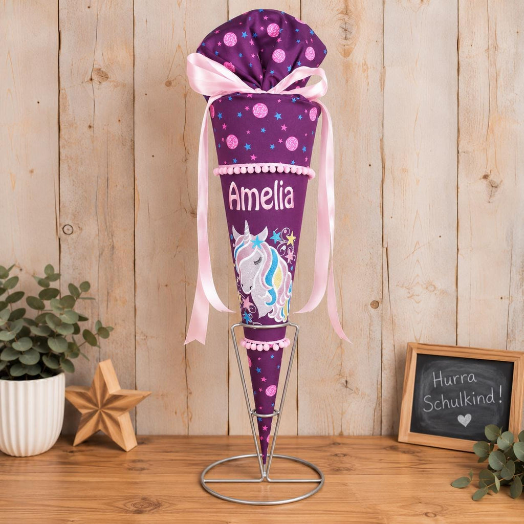 Schultüte Einhorn passend zum Step by Step Dreamy Unicorn Nuala, personalisierte Zuckertüte mit Name zur Einschulung