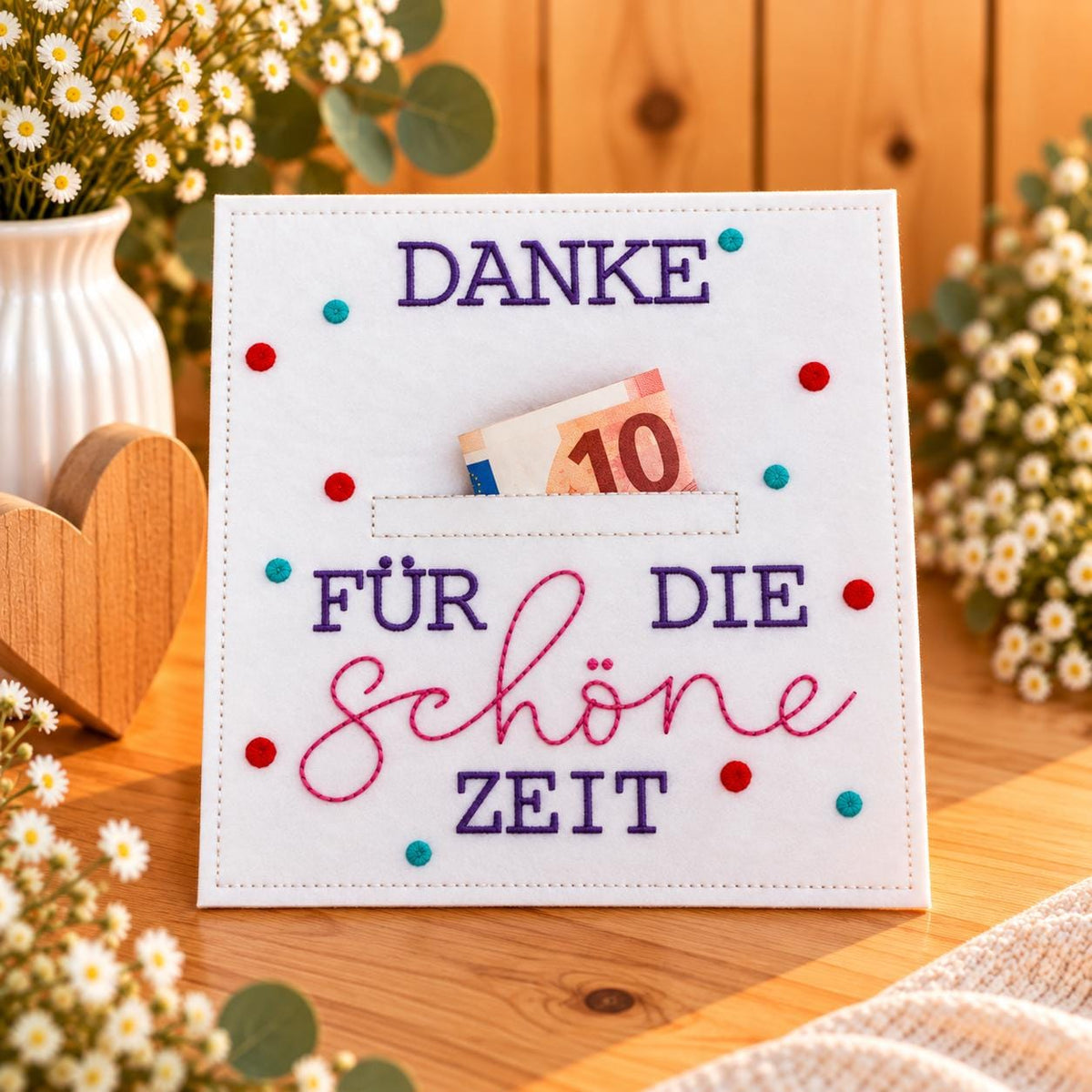 Dankekarte mit Geldfach, Geldgeschenk Danke, Geldgeschenk Verpackung, Geschenk zum Abschied, Dankeschön Geschenk, Geld schön verschenken