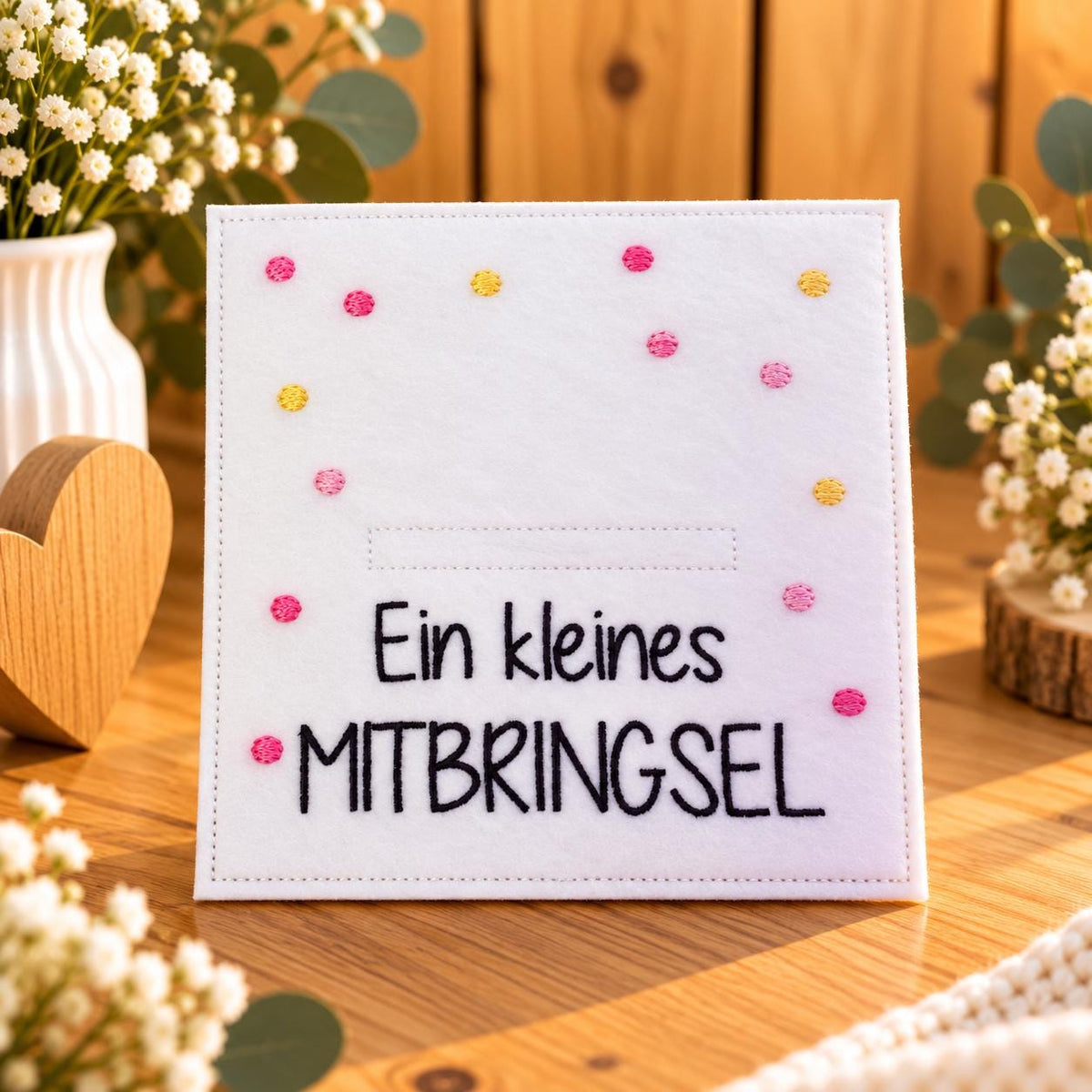 Wunscherfüller „Ein kleines Mitbringsel“, Geldgeschenk, Mitbringsel, kleine Aufmerksamkeit, Filzkarte, Geschenkidee
