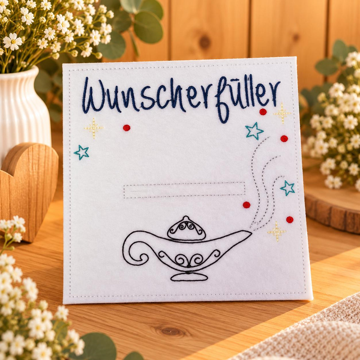 Wunscherfüller Geldgeschenk, Zauberlampe, Geldgeschenk Idee, Gutschein Geschenk, Filzkarte, Geschenkidee