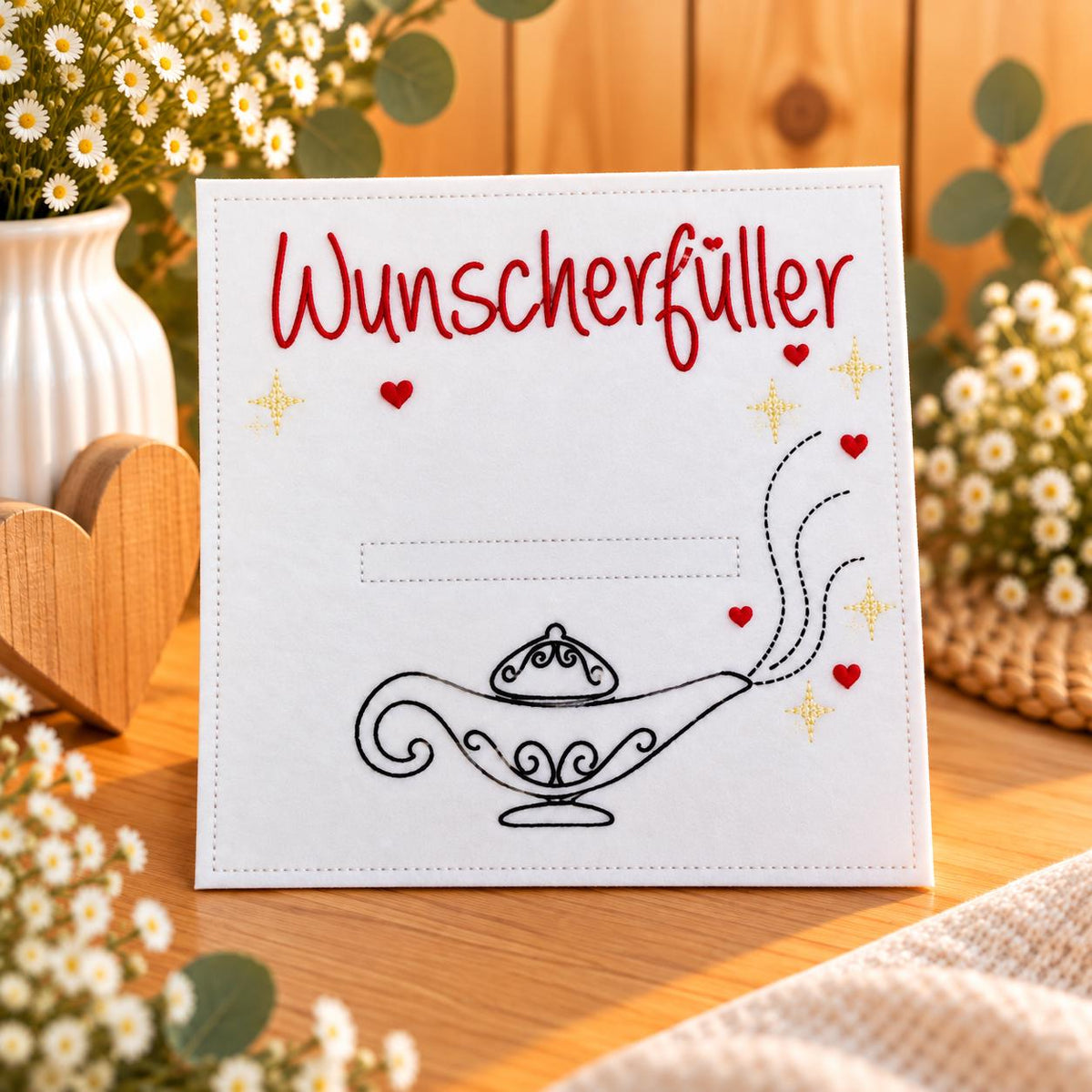 Wunscherfüller Geldgeschenk, Zauberlampe, Geldgeschenk Idee, Gutschein Geschenk, Filzkarte, Geschenkidee