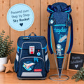 Schultüte Weltraum Rakete personalisiert, passend zum Step by Step Sky Rocket, Stoffschultüte Einschulung, Zuckertüte Junge, mit Anhänger