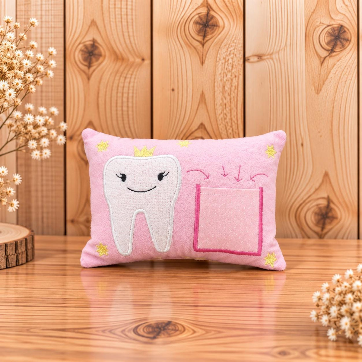 Zahnfeekissen, Zahnfee Kissen für Kinder, Zahnkissen mit Zahntasche, Zahnfee Geschenk, Milchzahn Kissen, Geschenk für Mädchen, handgemacht