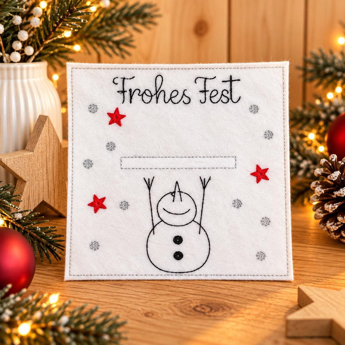 Wunscherfüller, Geldgeschenk Verpackung, Frohes Fest, Geldgeschenk, Geld schön verschenken, Geschenkverpackung, 12,5 x 12,5 cm