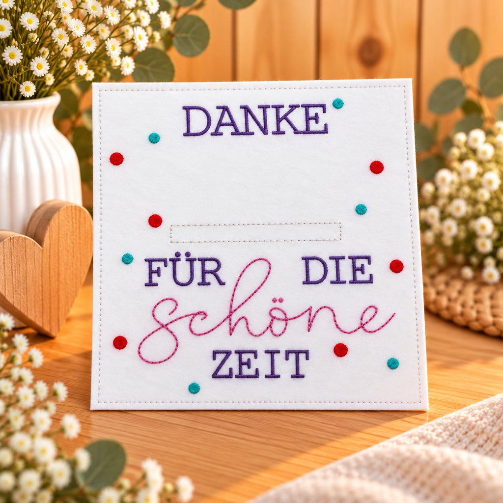 Dankekarte mit Geldfach, Geldgeschenk Danke, Geldgeschenk Verpackung, Geschenk zum Abschied, Dankeschön Geschenk, Geld schön verschenken