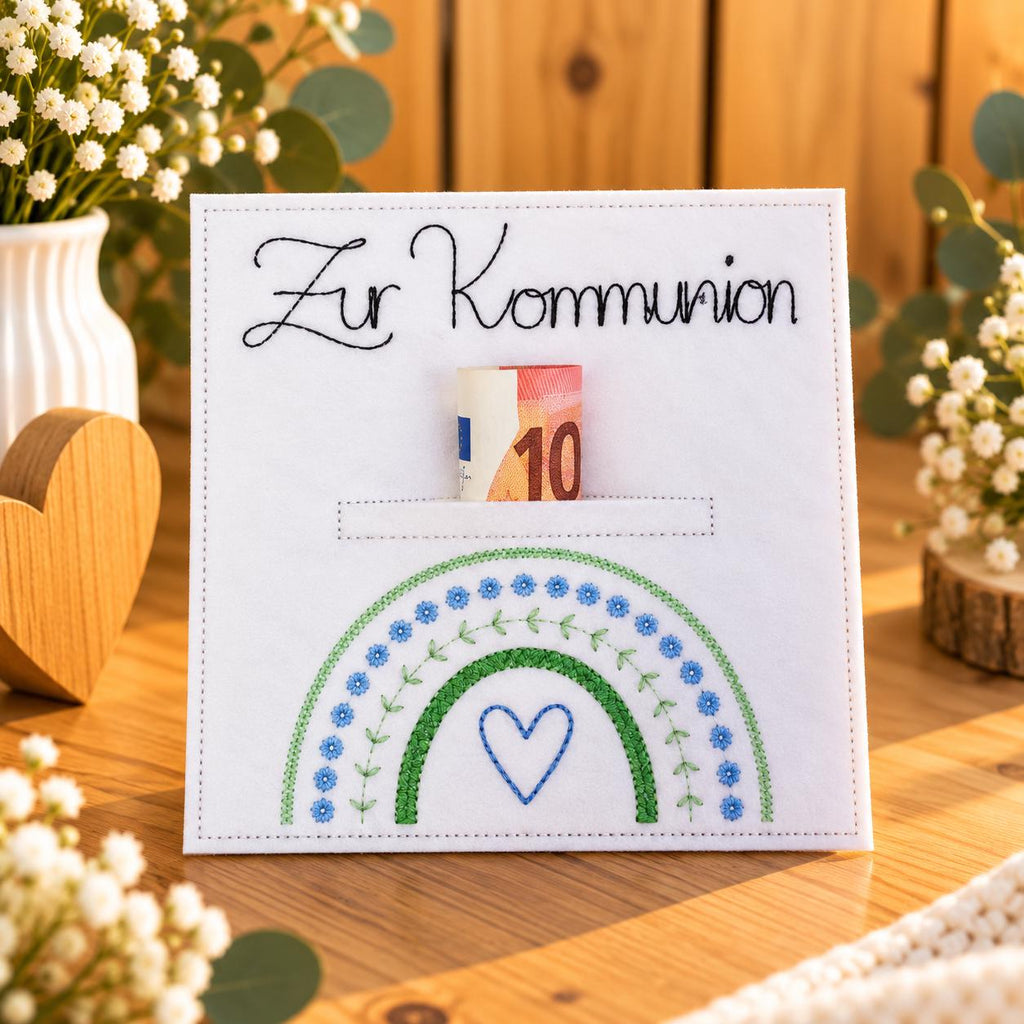Wunscherfüller zur Kommunion, Geldgeschenk Kommunion, Kommunionsgeschenk, Geldgeschenk, Filzkarte