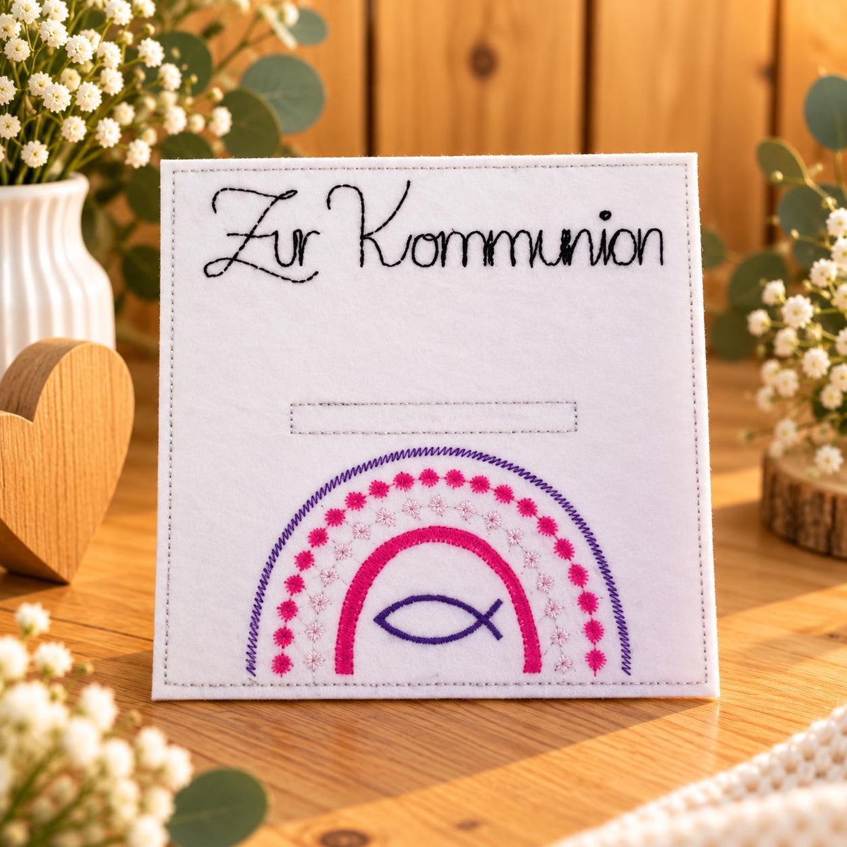 Wunscherfüller zur Kommunion, Geldgeschenk Kommunion, Kommunionsgeschenk, Geldgeschenk, Filzkarte