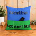 Kuschelkissen 40x40 cm mit Einstecktaschen, Snackkissen mit Snack Drink Fächern, Kissen für Fernbedienung und Snacks, Geschenkidee