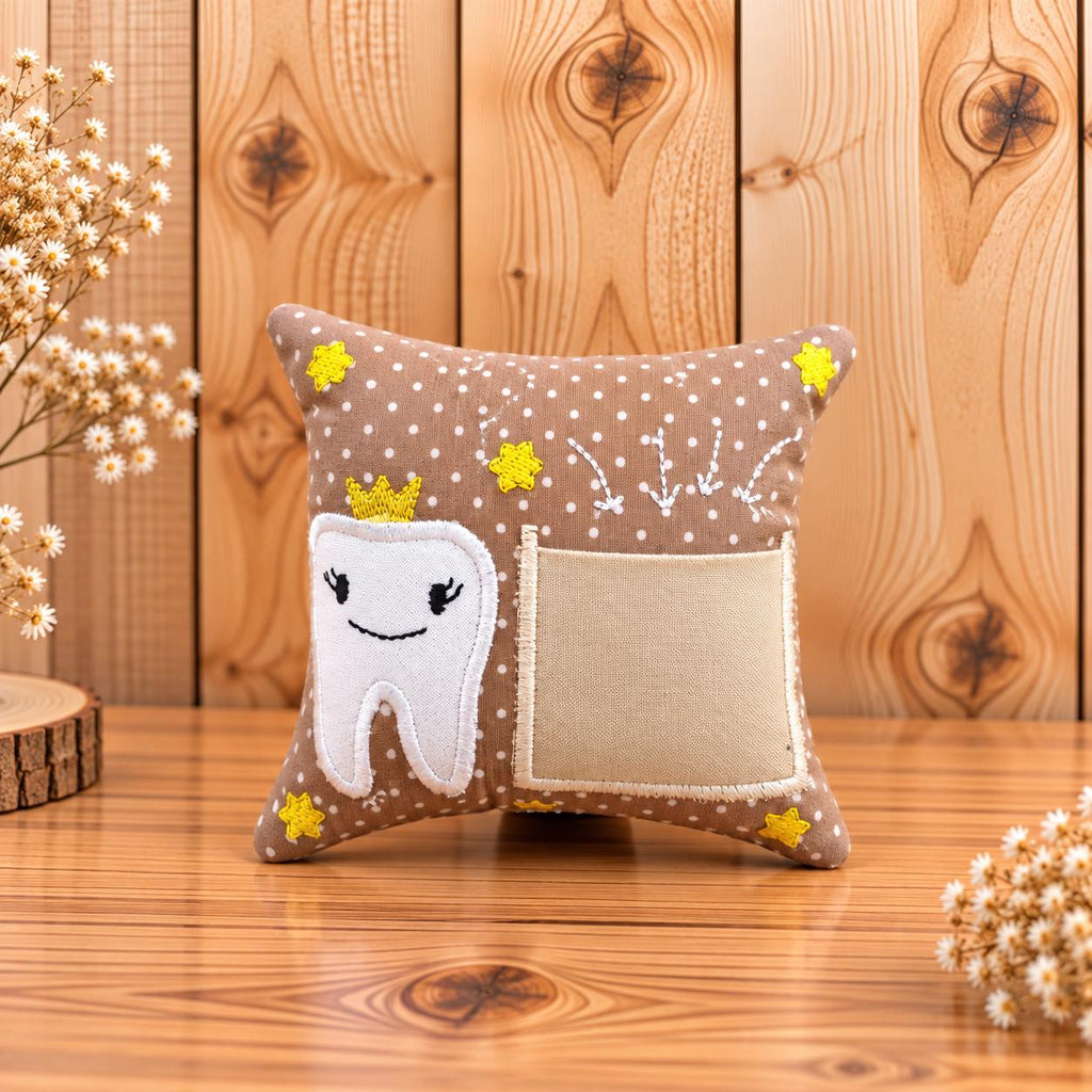 Zahnfeekissen, Zahnfee Kissen für Kinder, Zahnkissen mit Zahntasche, Zahnfee Geschenk, Milchzahn Kissen, handgemacht, Geschenk für Kinder