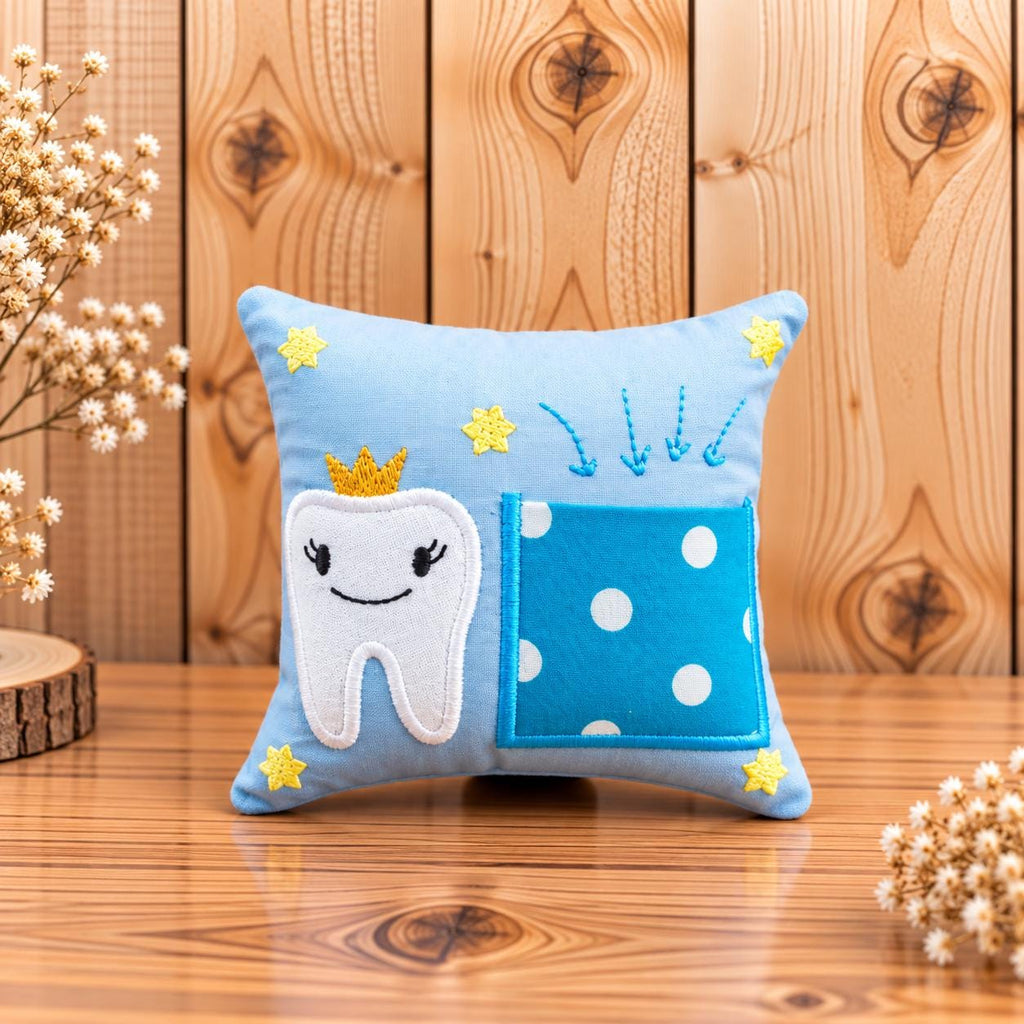 Zahnfeekissen, Zahnfee Kissen für Kinder, Zahnkissen mit Zahntasche, Zahnfee Geschenk, Milchzahn Kissen, handgemacht, Geschenk für Kinder