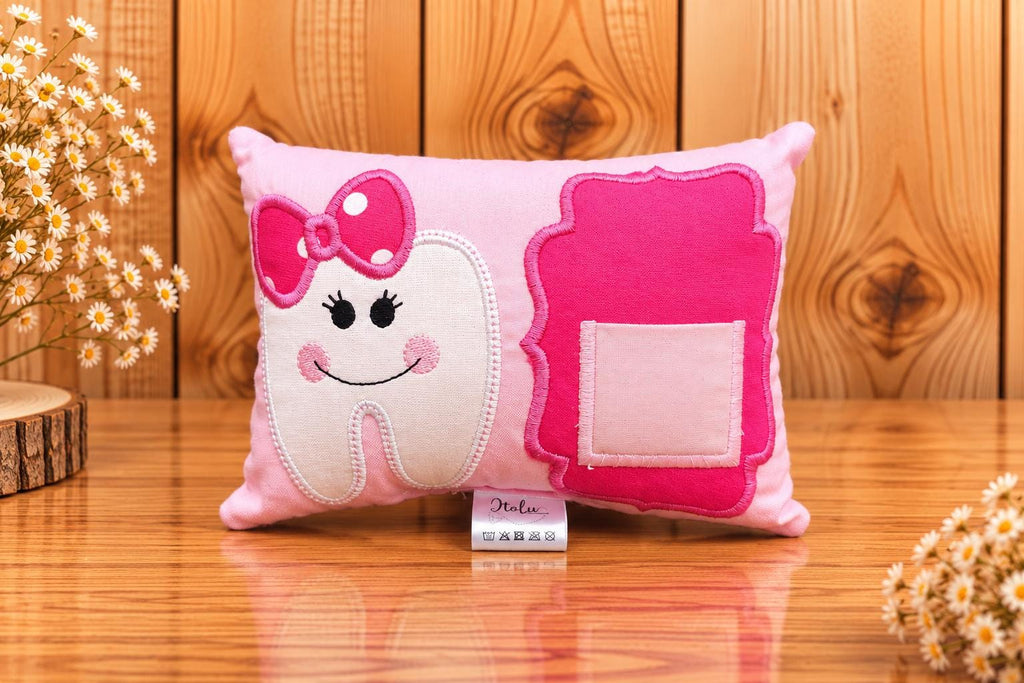 Zahnfeekissen, Zahnfee Kissen für Kinder, Zahnkissen mit Zahntasche, Zahnfee Geschenk, Milchzahn Kissen, handgemacht, Geschenk für Mädchen