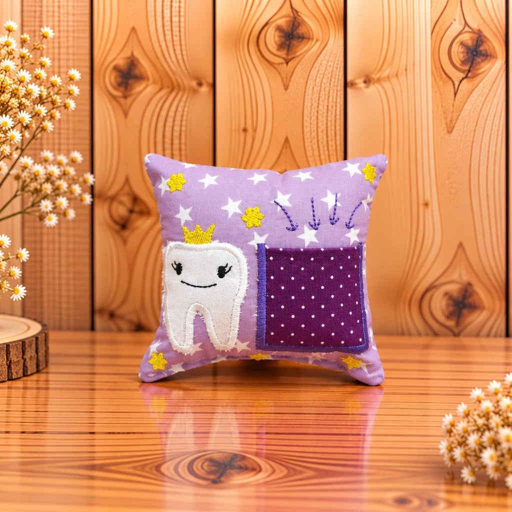Zahnfee Kissen, Zahnfeekissen für Kinder, Milchzahn Kissen mit Tasche, Zahnfee Geschenk, Zahnkissen, handgemacht, Geschenk für Mädchen