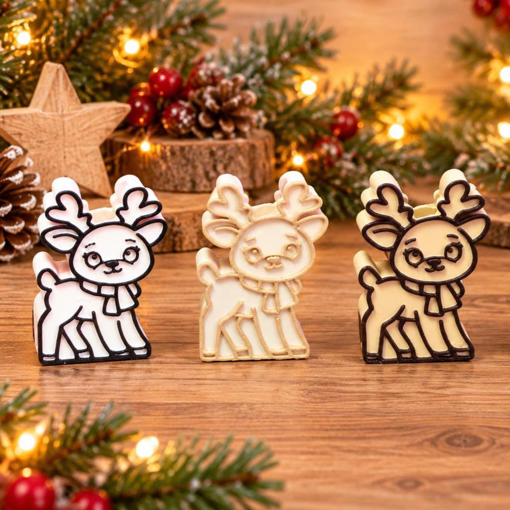 Rentier Reagenzglas Halter STL & 3MF, 3D Druckdatei für Geldgeschenke, Weihnachtsdeko, kommerzielle Lizenz inklusive