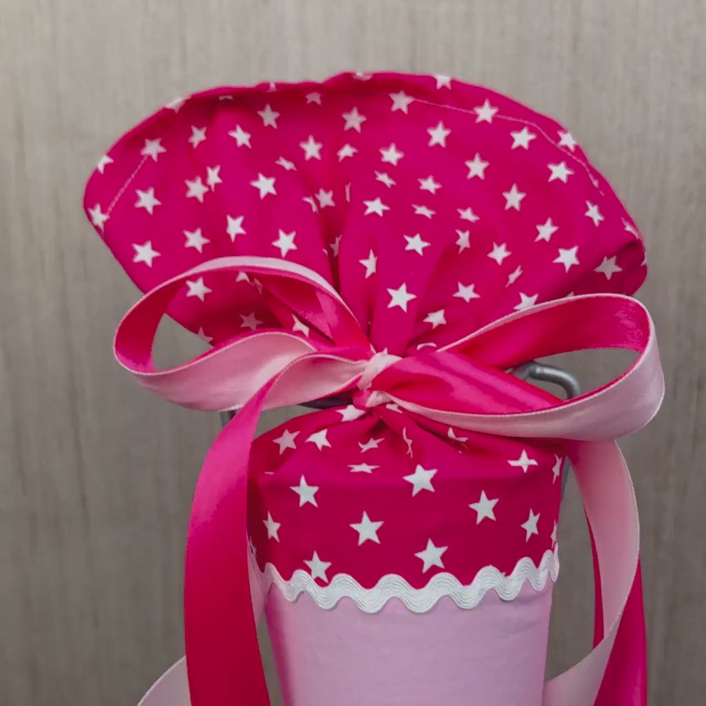 Kindergartentüte mit Name personalisiert rosa Geschwistertüte für Mädchen Kita Tüte zum Kindergartenstart