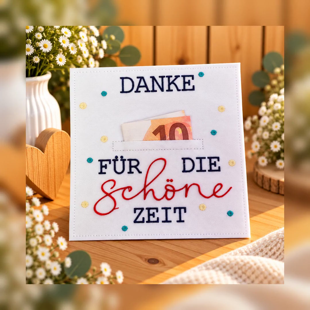 Dankekarte mit Geldfach, Geldgeschenk Danke, Geldgeschenk Verpackung, Geschenk zum Abschied, Dankeschön Geschenk, Geld schön verschenken