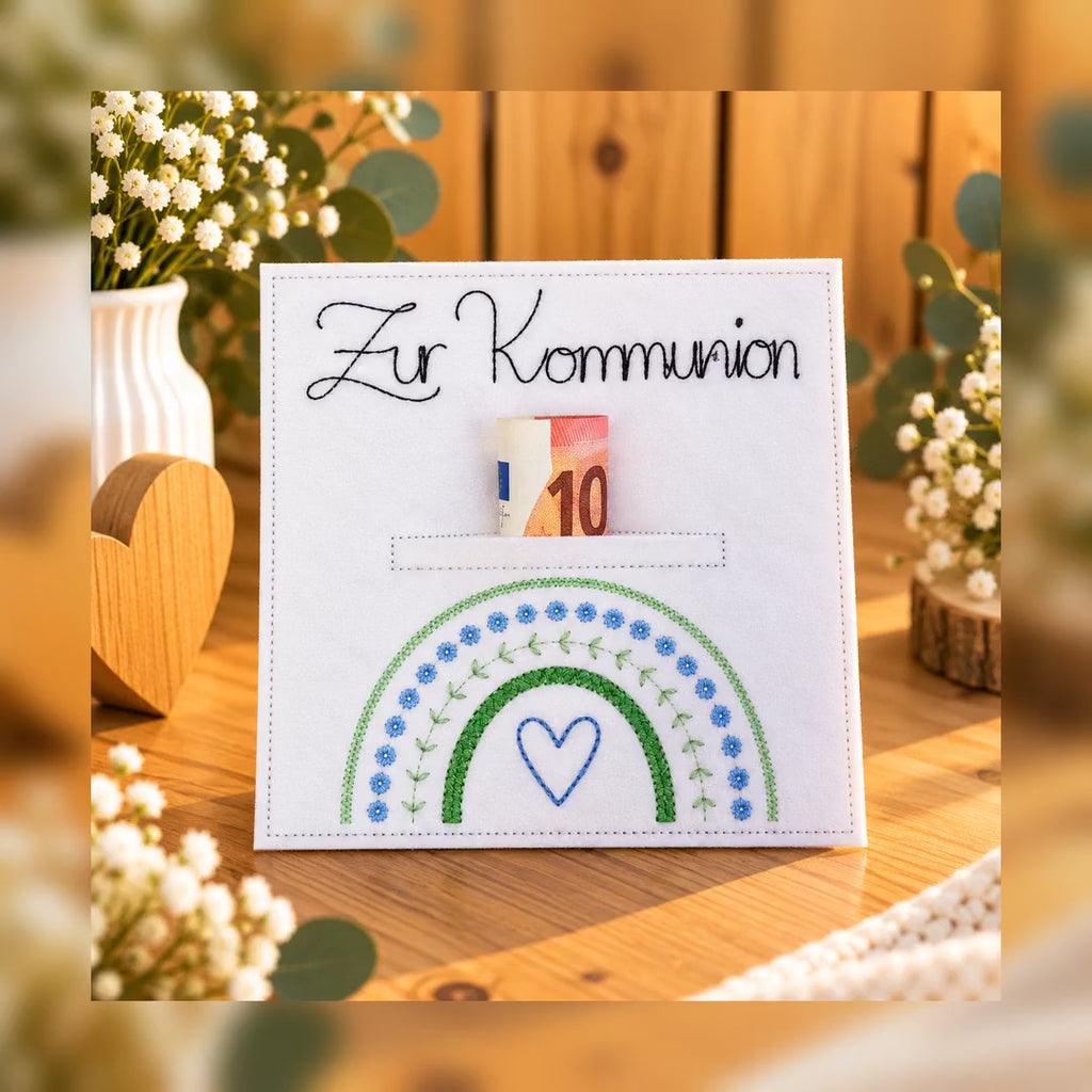 Wunscherfüller zur Kommunion, Geldgeschenk Kommunion, Kommunionsgeschenk, Geldgeschenk, Filzkarte
