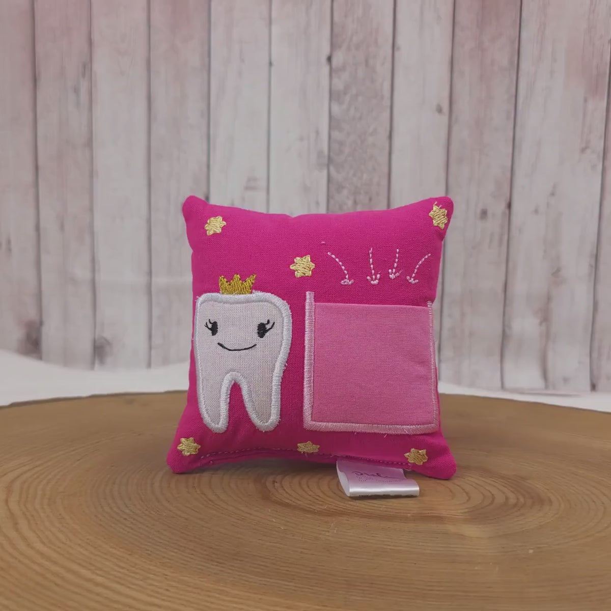 Zahnfeekissen, Zahnfee Kissen für Kinder, Zahnkissen mit Zahntasche, Zahnfee Geschenk, Milchzahn Kissen, handgemacht, Geschenk für Mädchen