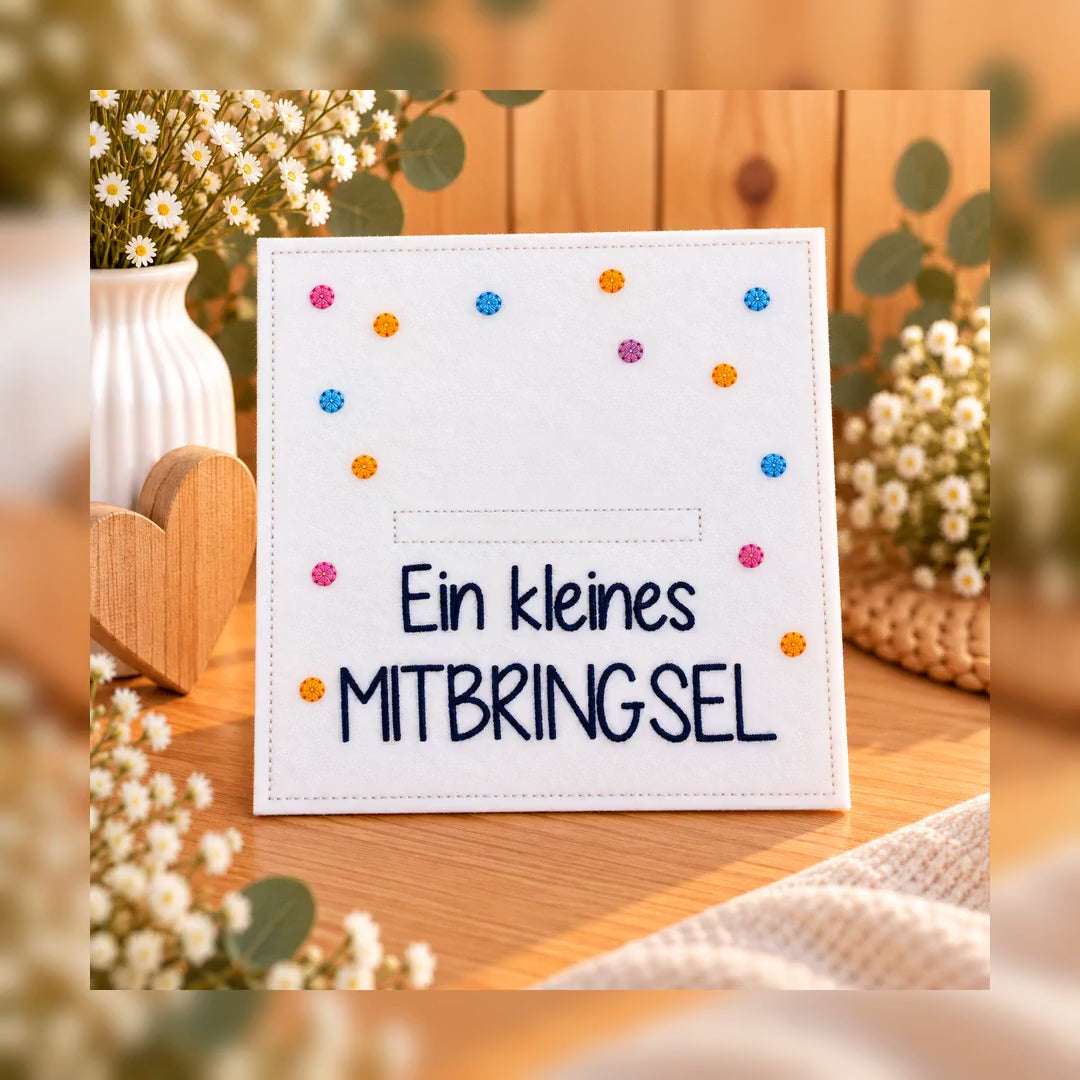 Wunscherfüller „Ein kleines Mitbringsel“, Geldgeschenk, Mitbringsel, kleine Aufmerksamkeit, Filzkarte, Geschenkidee