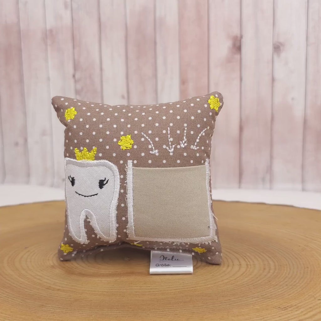 Zahnfeekissen, Zahnfee Kissen für Kinder, Zahnkissen mit Zahntasche, Zahnfee Geschenk, Milchzahn Kissen, handgemacht, Geschenk für Kinder