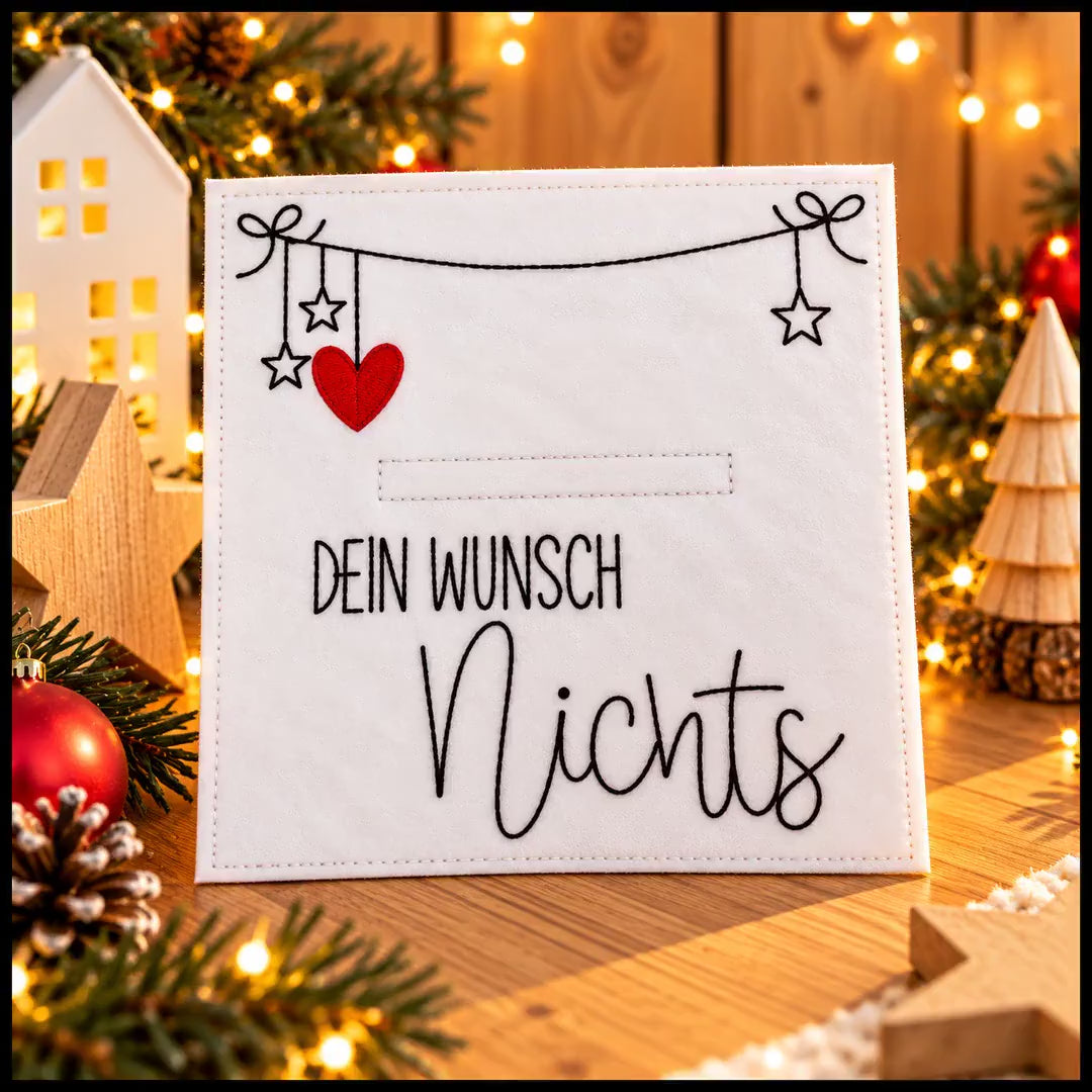 Wunscherfüller Weihnachten, Dein Wunsch nichts Geldgeschenk, Weihnachtsgeld, Geldgeschenkverpackung, Filzkarte, Weihnachtsgeschenk