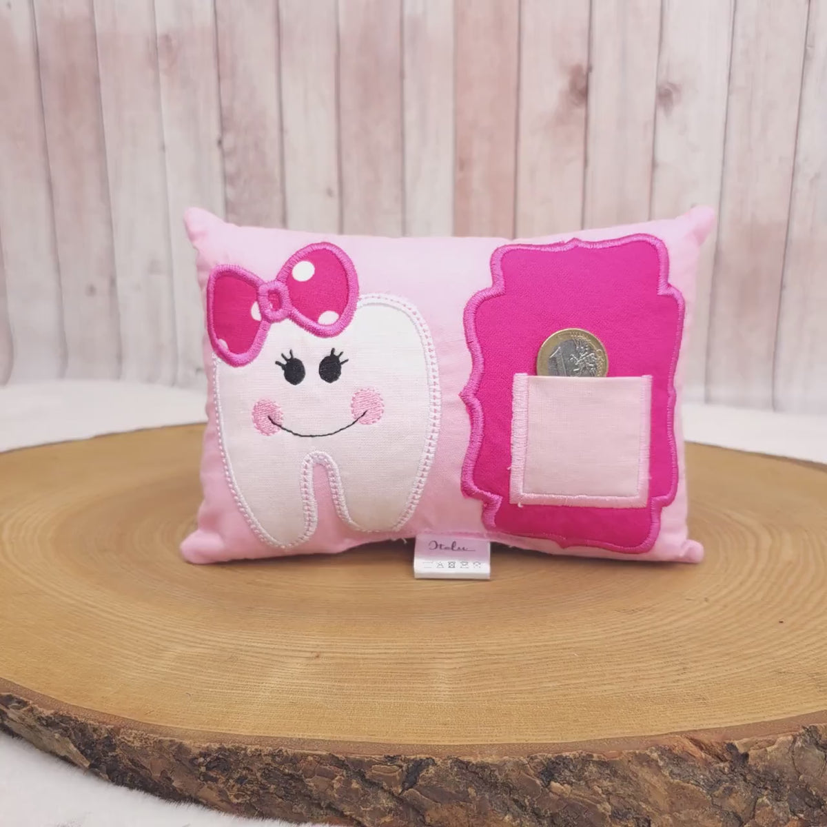 Zahnfeekissen, Zahnfee Kissen für Kinder, Zahnkissen mit Zahntasche, Zahnfee Geschenk, Milchzahn Kissen, handgemacht, Geschenk für Mädchen