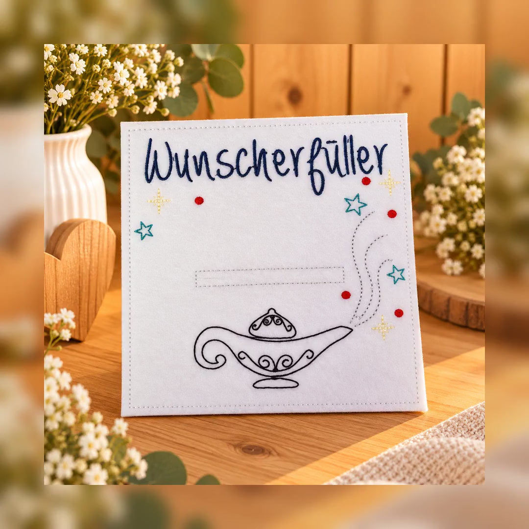 Wunscherfüller Geldgeschenk, Zauberlampe, Geldgeschenk Idee, Gutschein Geschenk, Filzkarte, Geschenkidee